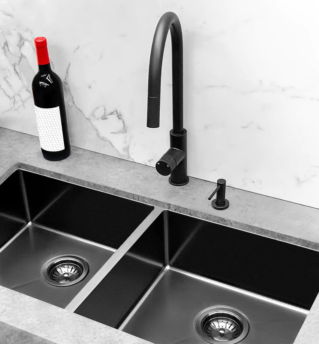 Meir Piccola Pinless Handle Pull-Out Kitchen Mixer Tap - Various Colour Finishes