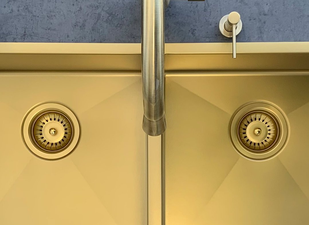 Meir Lavello Double Bowl Kitchen Sink - 860 x 440mm - 3 Colours Finishes