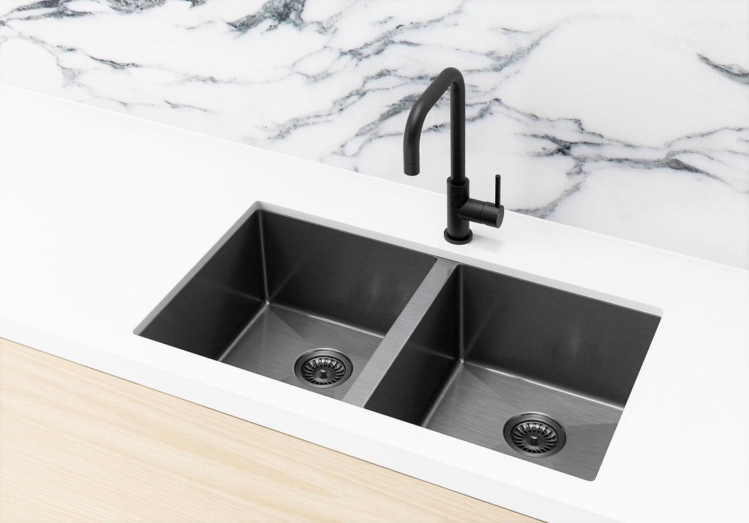 Meir Lavello Kitchen Sink - Double Bowl 760 x 440mm - 3 Colour Finishes
