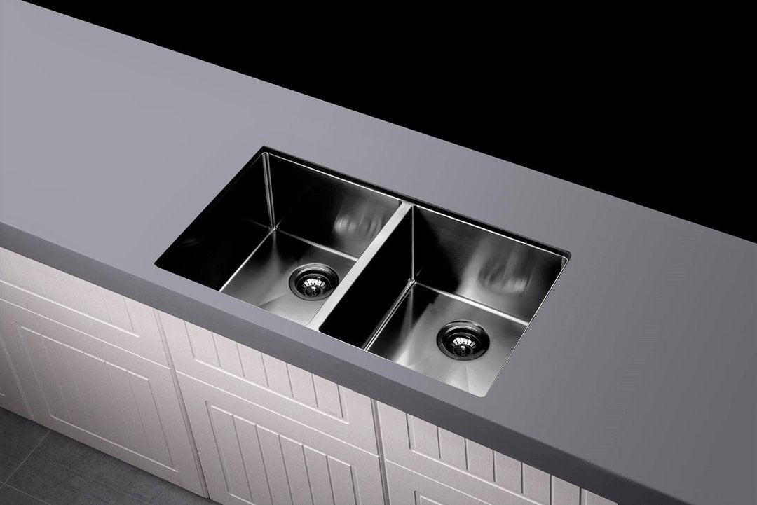 Meir Lavello Kitchen Sink - Double Bowl 760 x 440mm - 3 Colour Finishes