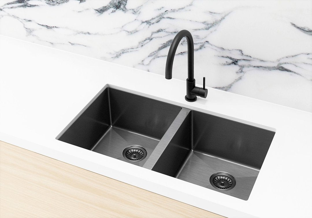 Meir Lavello Kitchen Sink - Double Bowl 760 x 440mm - 3 Colour Finishes