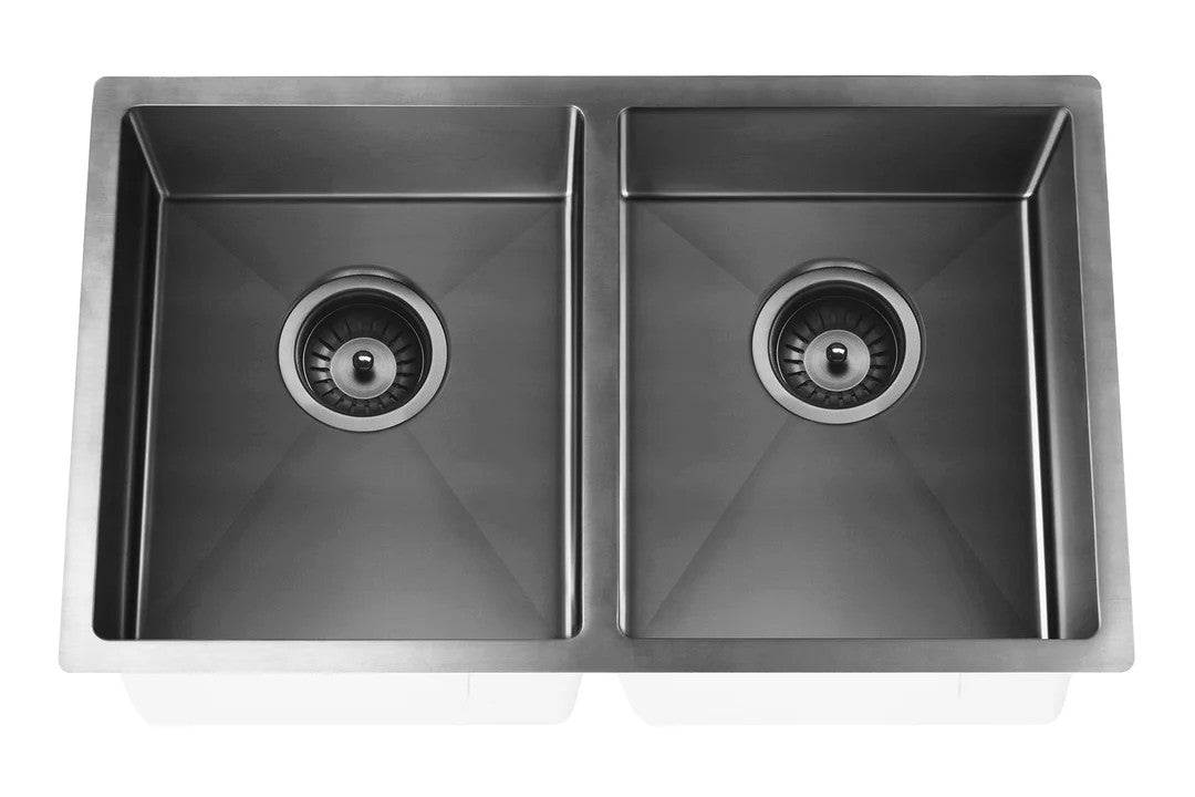 Meir Lavello Kitchen Sink - Double Bowl 760 x 440mm - 3 Colour Finishes