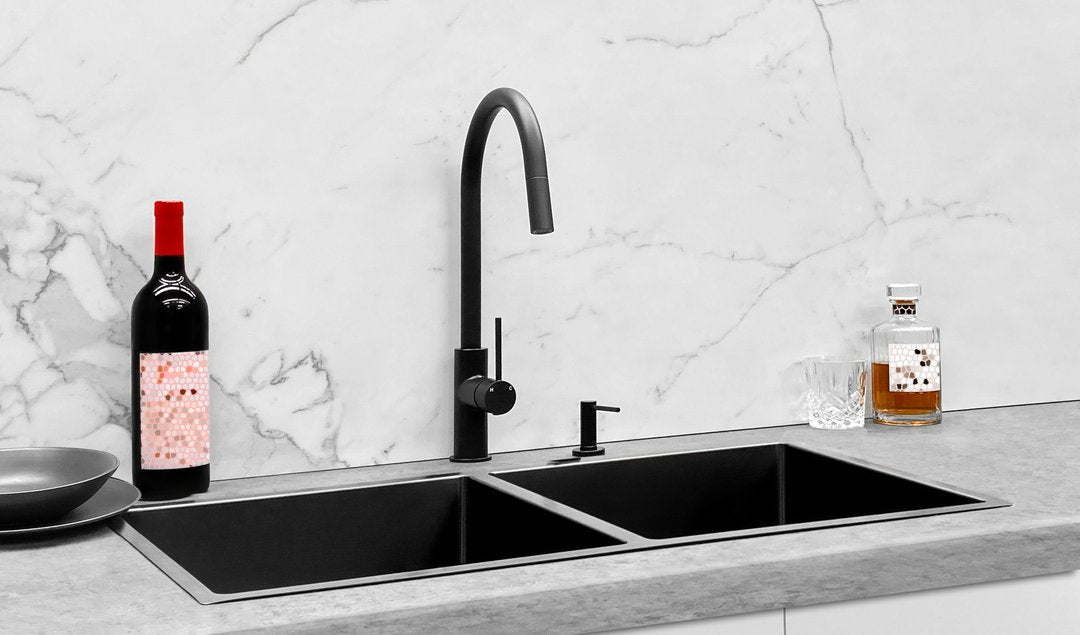 Meir Lavello Double Bowl Kitchen Sink - 860 x 440mm - 3 Colours Finishes