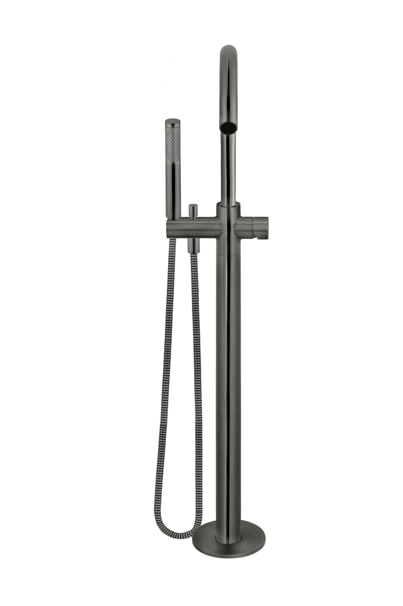 Meir Round Freestanding Bath Spout and Hand Shower Pinless Handle - Various Colour Finishes