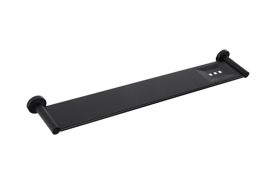 Meir Matte Black Round Bathroom Shelf