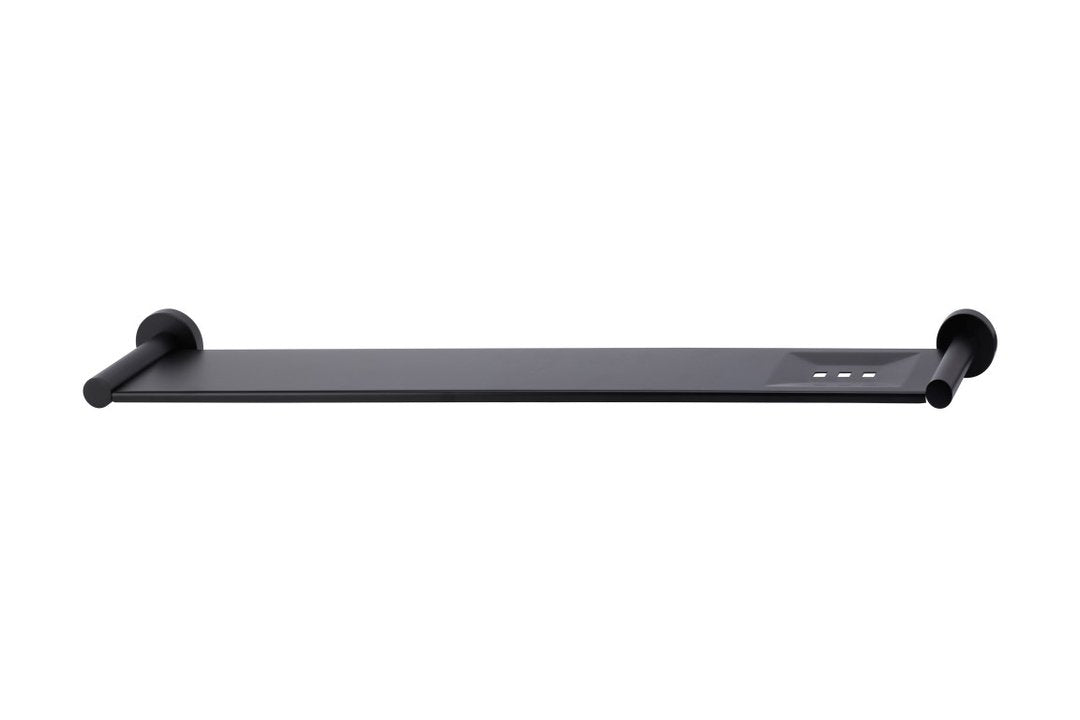 Meir Matte Black Round Bathroom Shelf