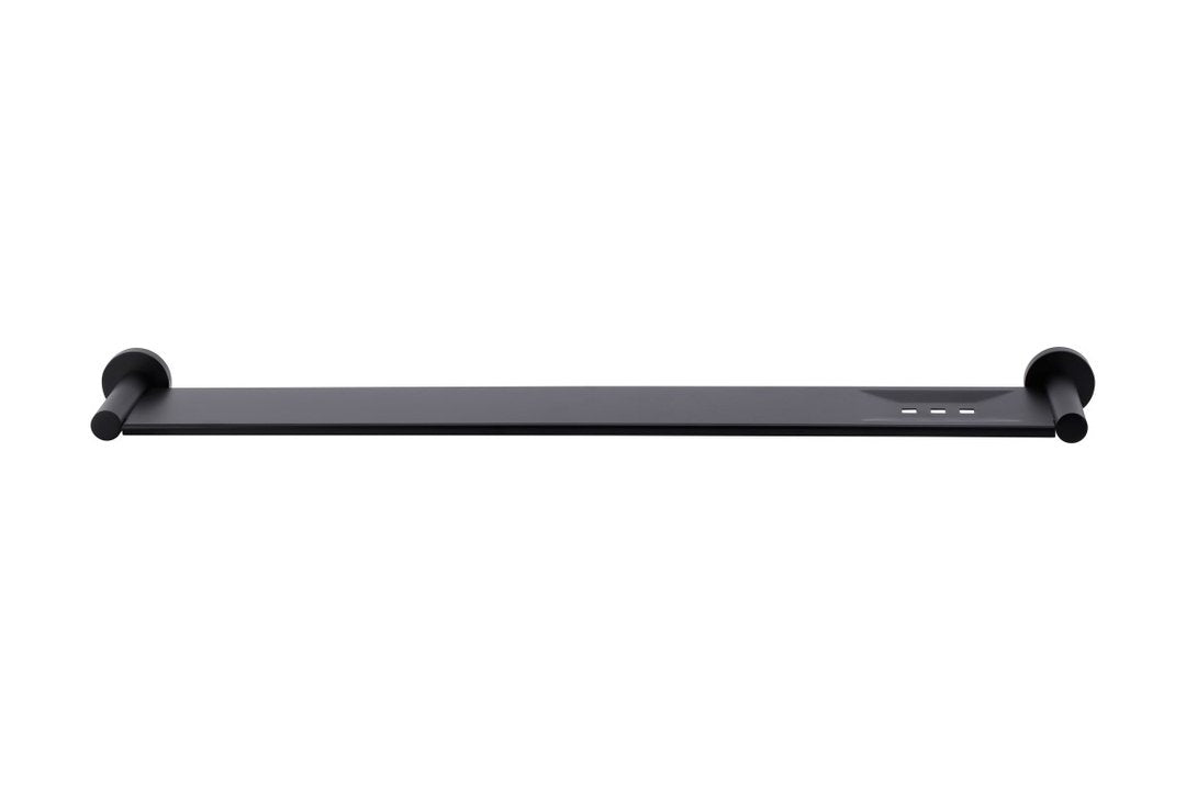 Meir Matte Black Round Bathroom Shelf