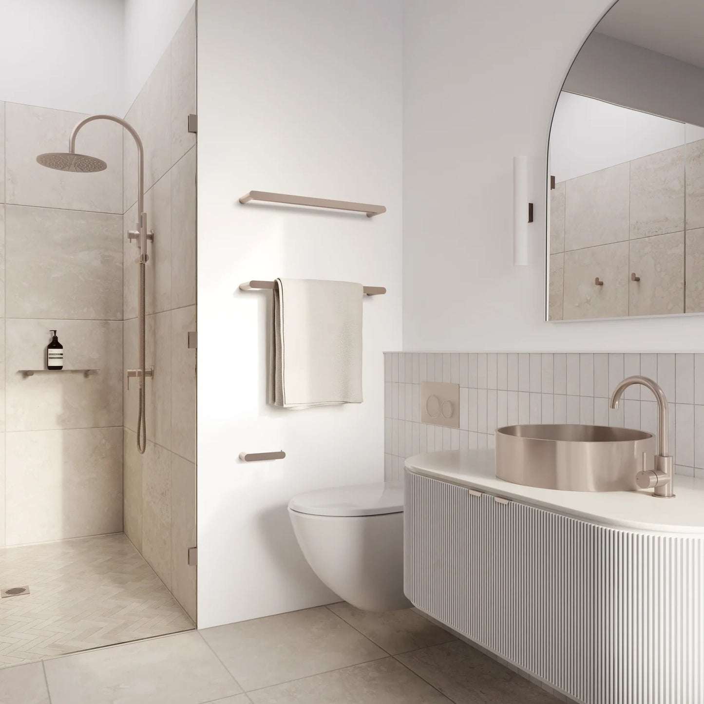 MEIR Curvae Shower Shelf 400mm - Various Colour Finishes