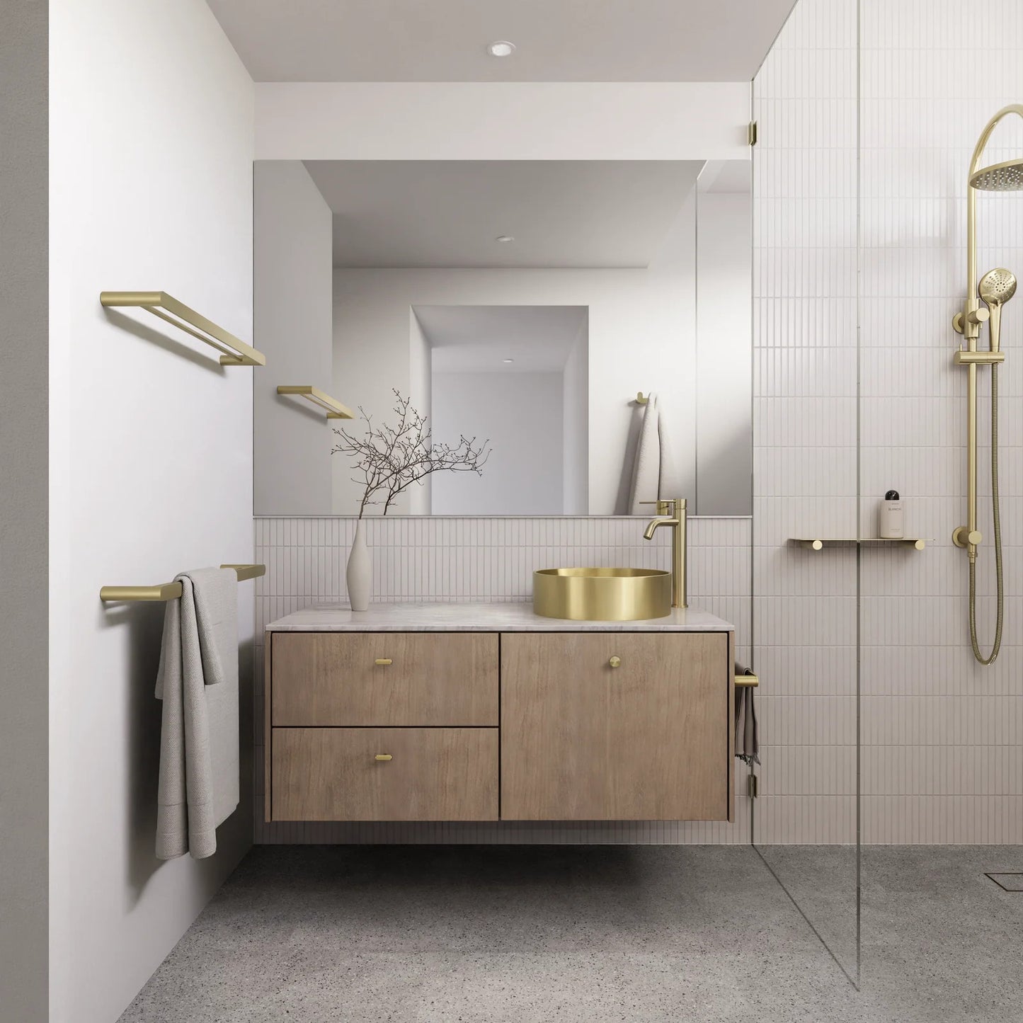 Meir Curvae Guest Single Bar Towel Rail 300mm - Various Colour Finishes