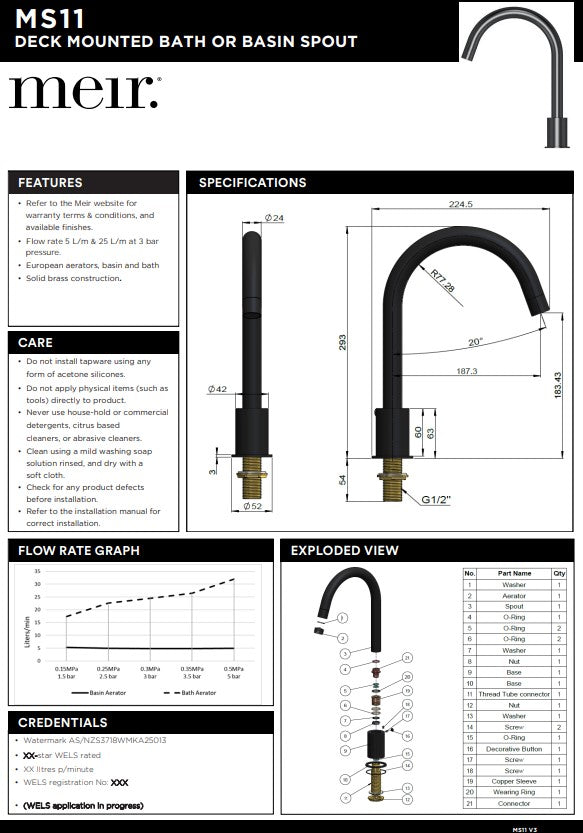 Meir Round Hob Mounted Swivel Spout - Various Colour Finishes