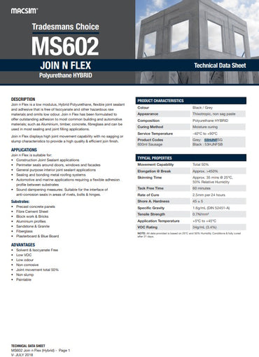 MS602 Hybrid Join-N-Flex 300ml Cartridge or 600ml Sausage - Box of 20