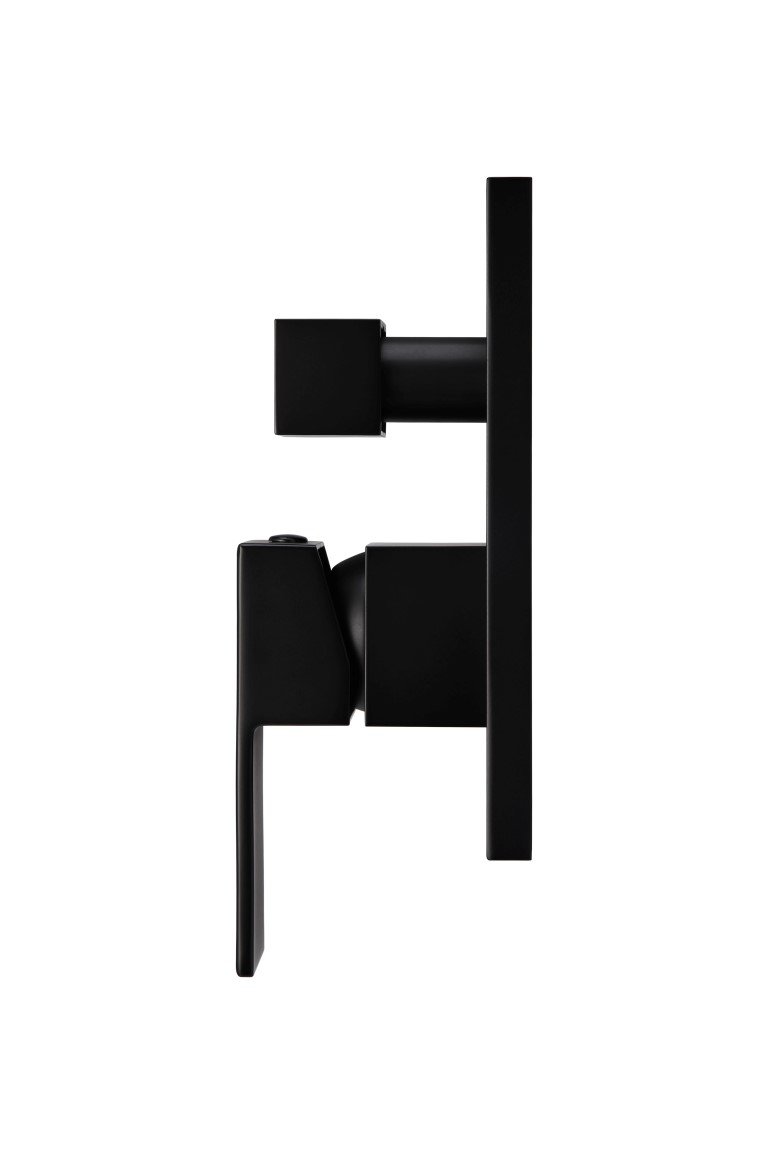 Meir Matte Black Square Wall Diverter Mixer