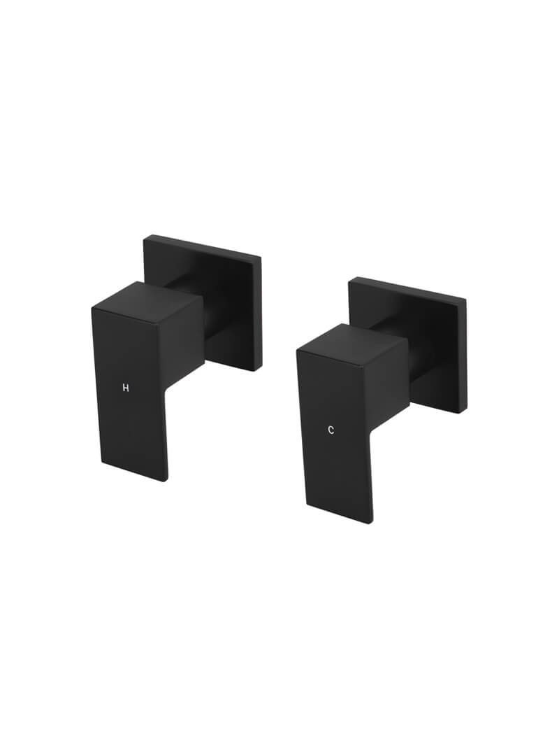 Meir Matte Black Square Quarter Turn Wall Top Assemblies