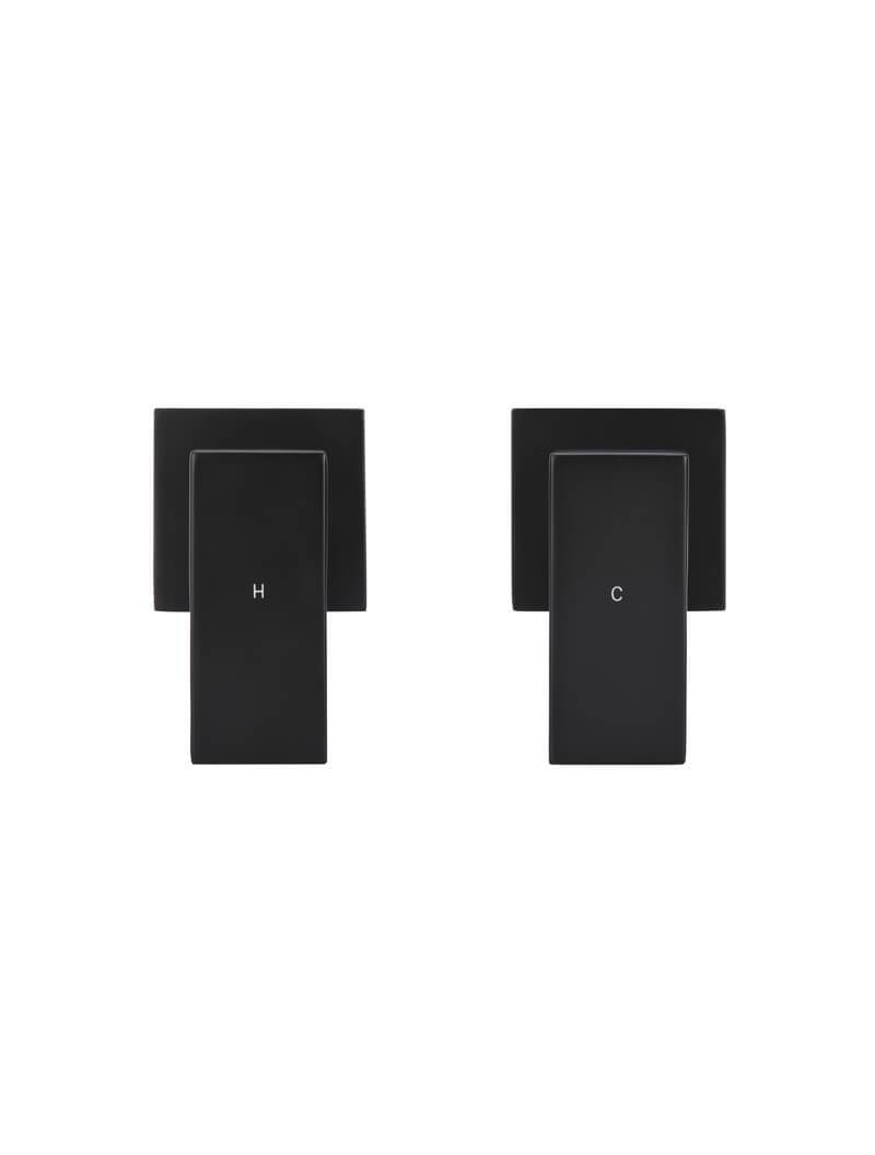 Meir Matte Black Square Quarter Turn Wall Top Assemblies