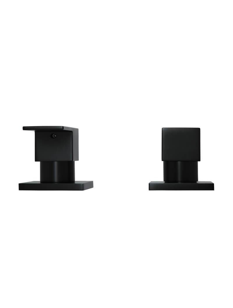 Meir Matte Black Square Quarter Turn Wall Top Assemblies
