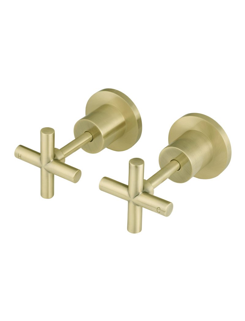 Meir Round Cross Handle Jumper Valve Wall Top Assemblies - Various Colour Finishes