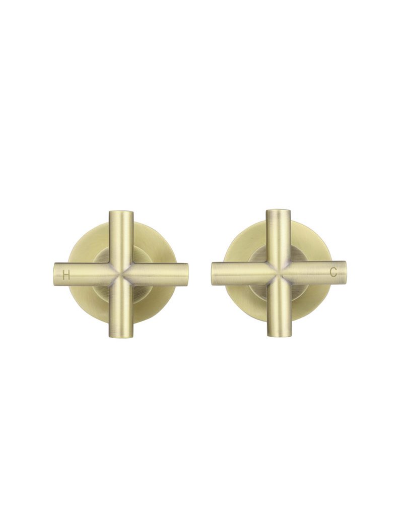 Meir Round Cross Handle Jumper Valve Wall Top Assemblies - Various Colour Finishes