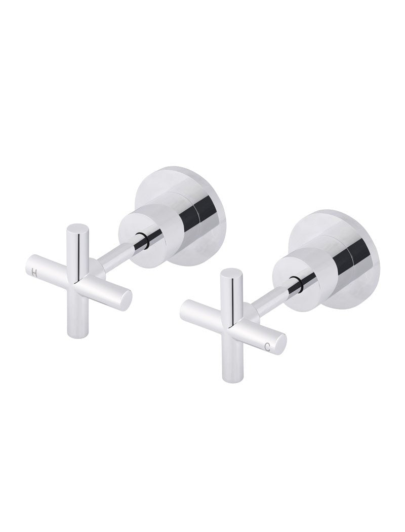 Meir Round Cross Handle Jumper Valve Wall Top Assemblies - Various Colour Finishes
