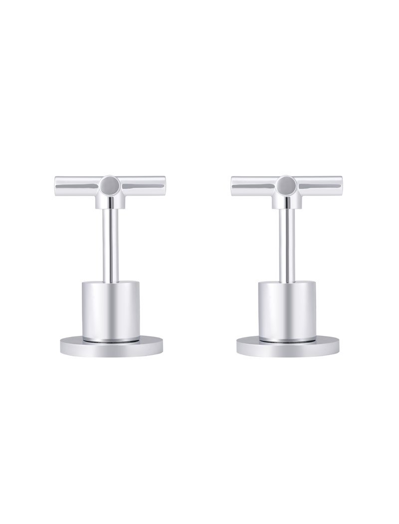 Meir Round Cross Handle Jumper Valve Wall Top Assemblies - Various Colour Finishes