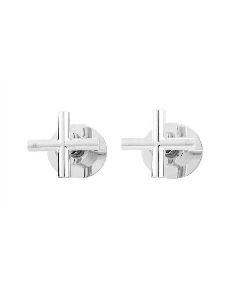 Meir Round Cross Handle Jumper Valve Wall Top Assemblies - Various Colour Finishes