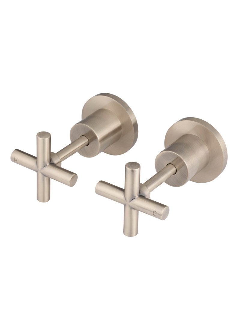 Meir Round Cross Handle Jumper Valve Wall Top Assemblies - Various Colour Finishes