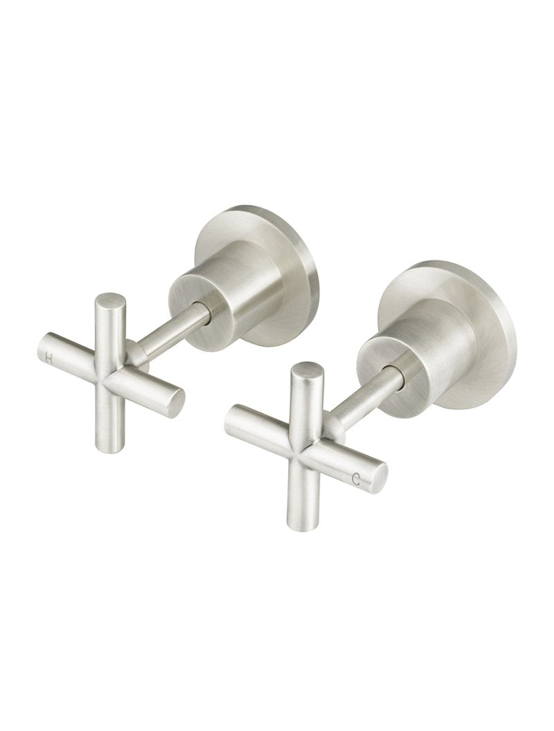 Meir Round Cross Handle Jumper Valve Wall Top Assemblies - Various Colour Finishes