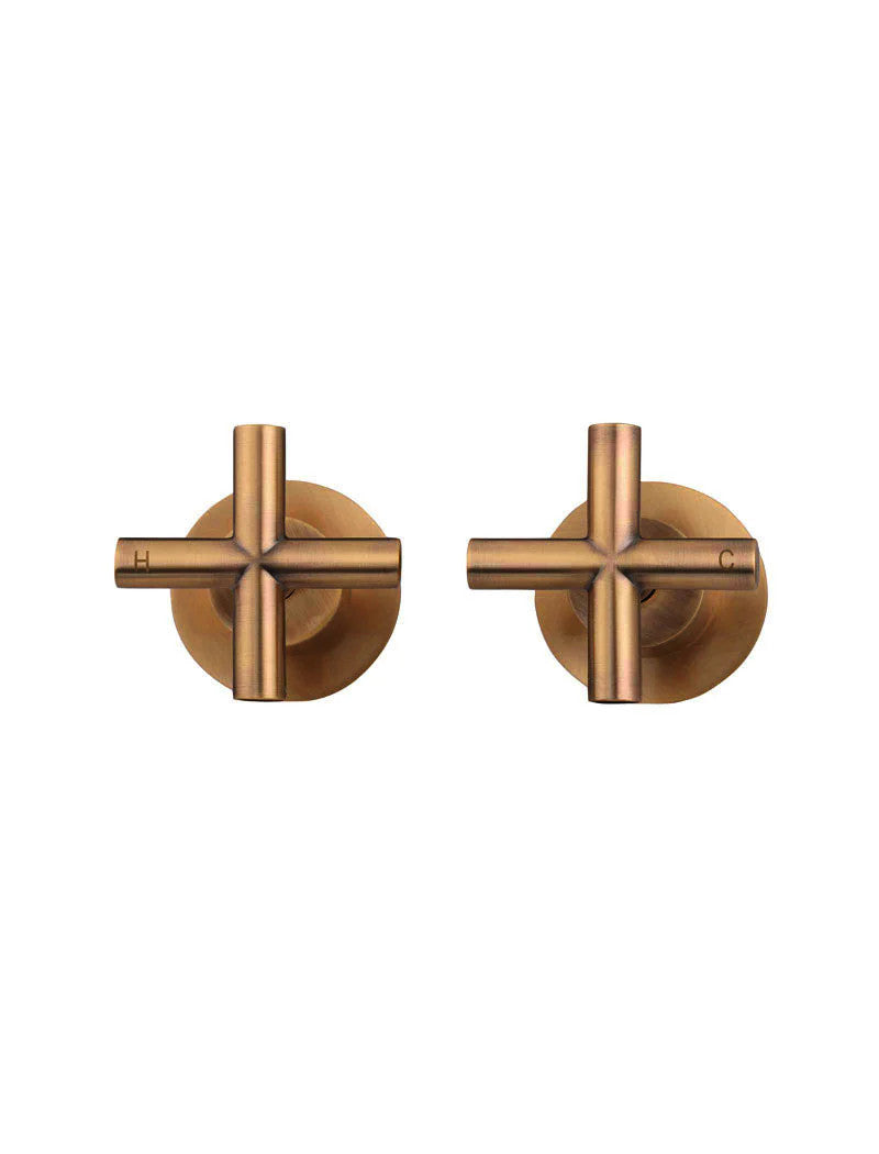 Meir Round Cross Handle Jumper Valve Wall Top Assemblies - Various Colour Finishes
