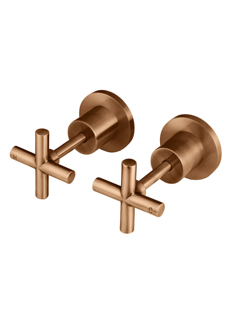 Meir Round Cross Handle Jumper Valve Wall Top Assemblies - Various Colour Finishes