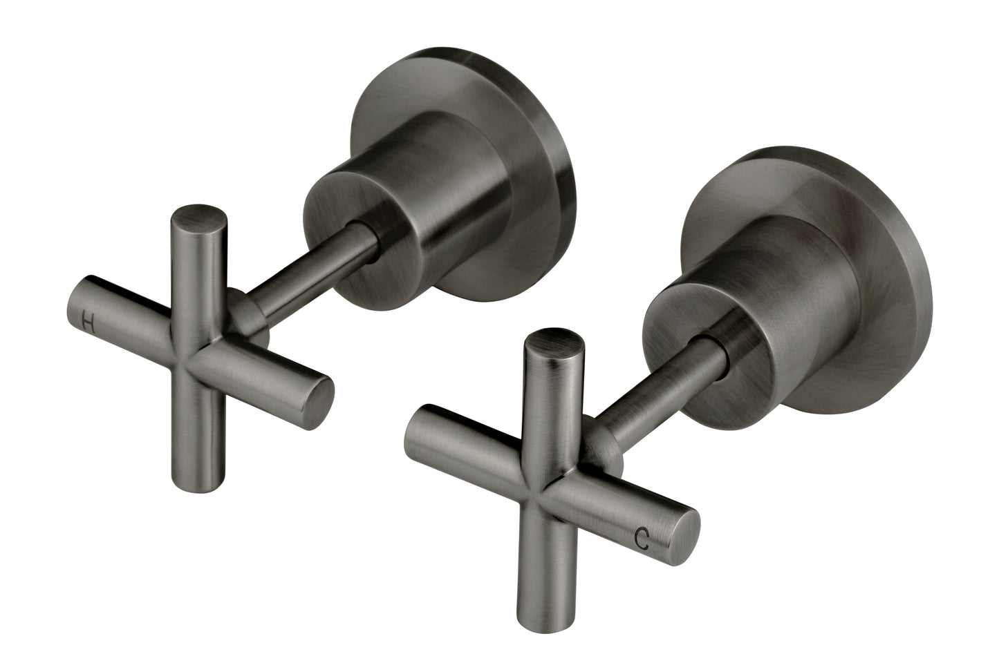 Meir Round Cross Handle Jumper Valve Wall Top Assemblies - Various Colour Finishes