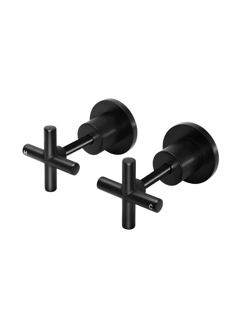 Meir Round Cross Handle Jumper Valve Wall Top Assemblies - Various Colour Finishes