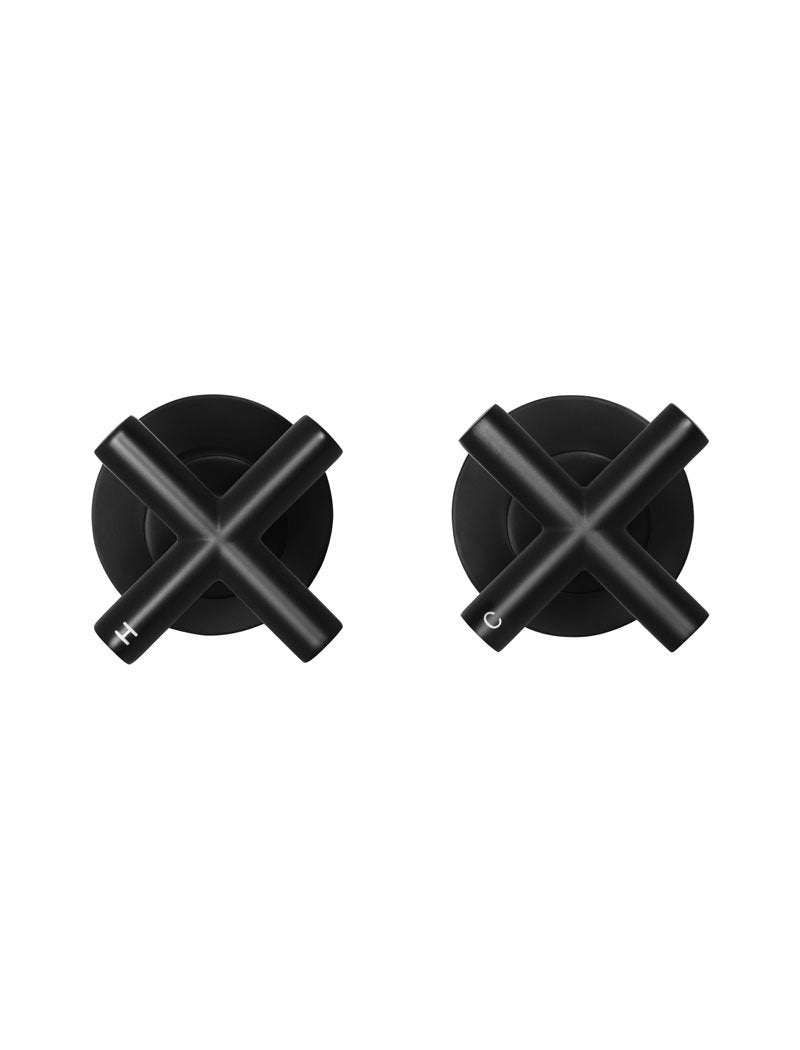 Meir Round Cross Handle Jumper Valve Wall Top Assemblies - Various Colour Finishes