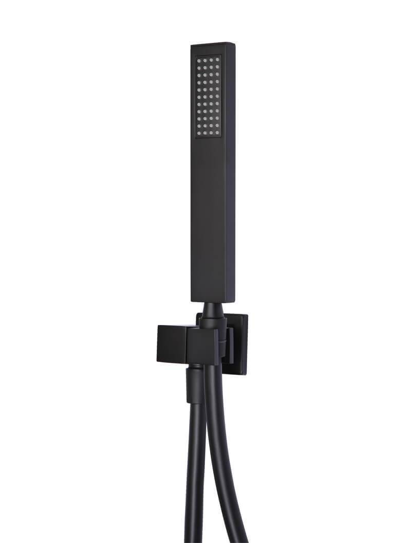 Meir Matte Black Square Hand Shower on Swivel Bracket