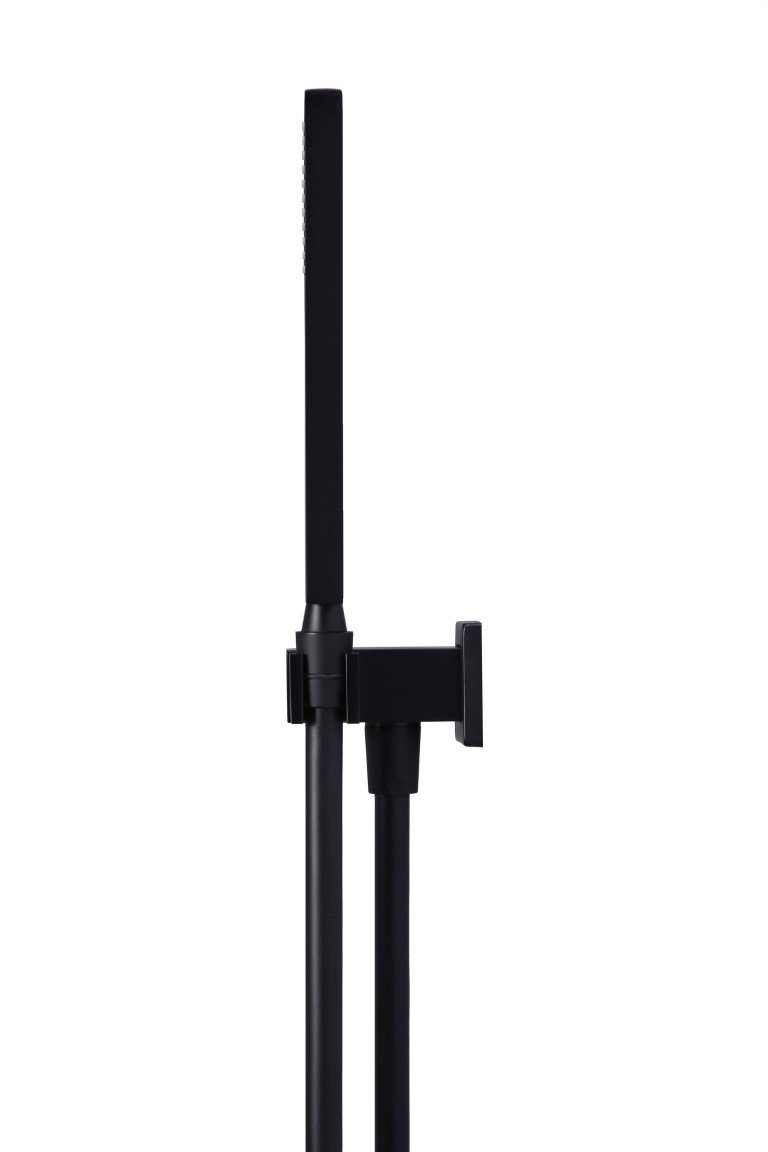 Meir Matte Black Square Hand Shower on Swivel Bracket