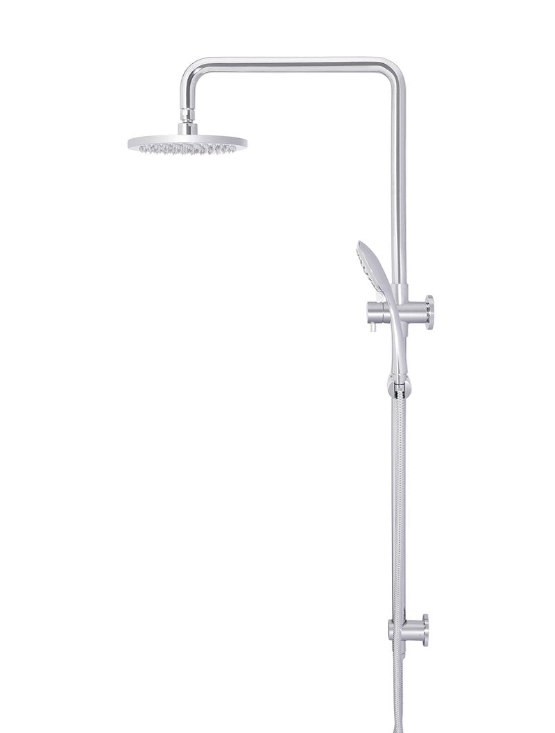 Meir Round Combination Shower Rail 200mm Rose + 3 Function Hand Shower - Various Colour Finishes