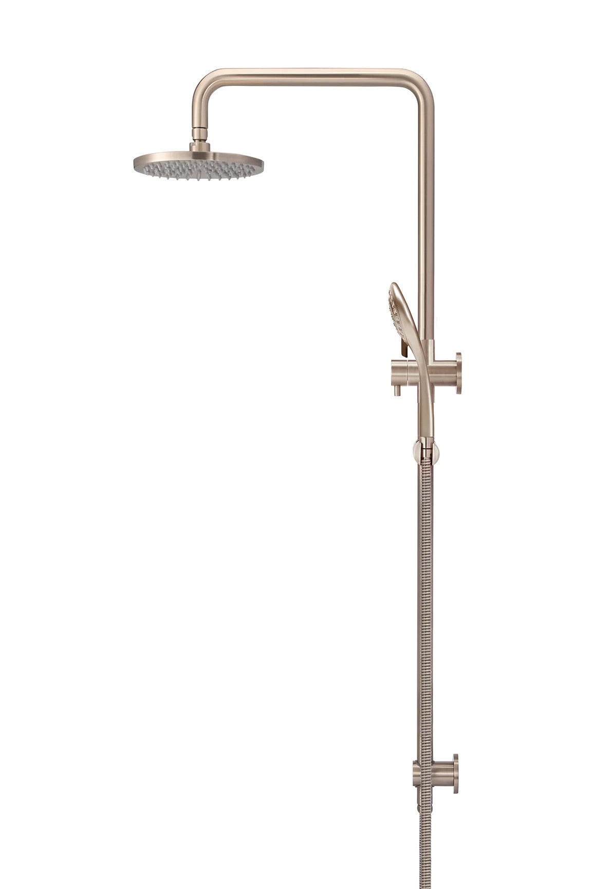 Meir Round Combination Shower Rail 200mm Rose + 3 Function Hand Shower - Various Colour Finishes