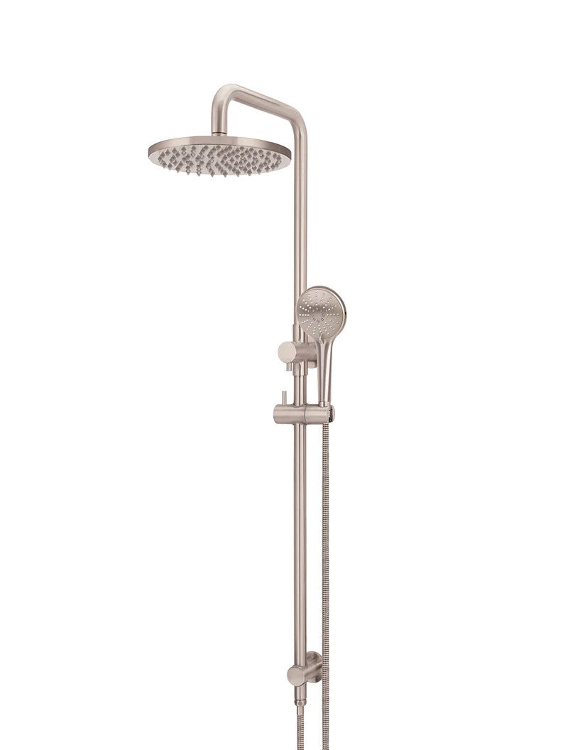 Meir Round Combination Shower Rail 200mm Rose + 3 Function Hand Shower - Various Colour Finishes
