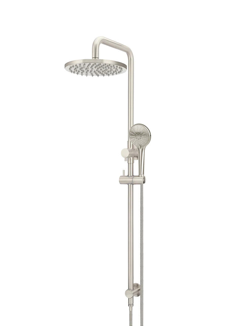 Meir Round Combination Shower Rail 200mm Rose + 3 Function Hand Shower - Various Colour Finishes