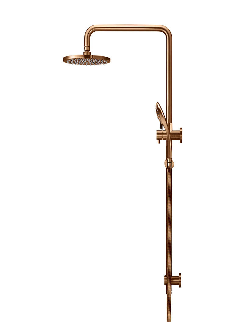 Meir Round Combination Shower Rail 200mm Rose + 3 Function Hand Shower - Various Colour Finishes