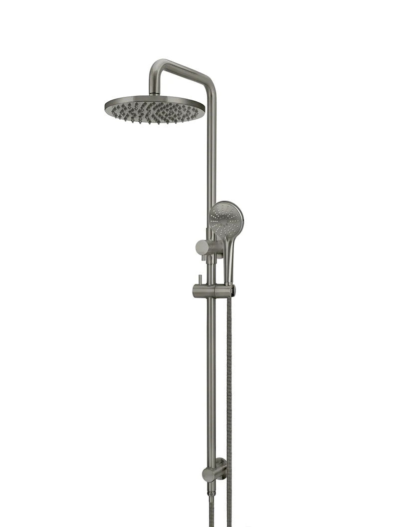 Meir Round Combination Shower Rail 200mm Rose + 3 Function Hand Shower - Various Colour Finishes