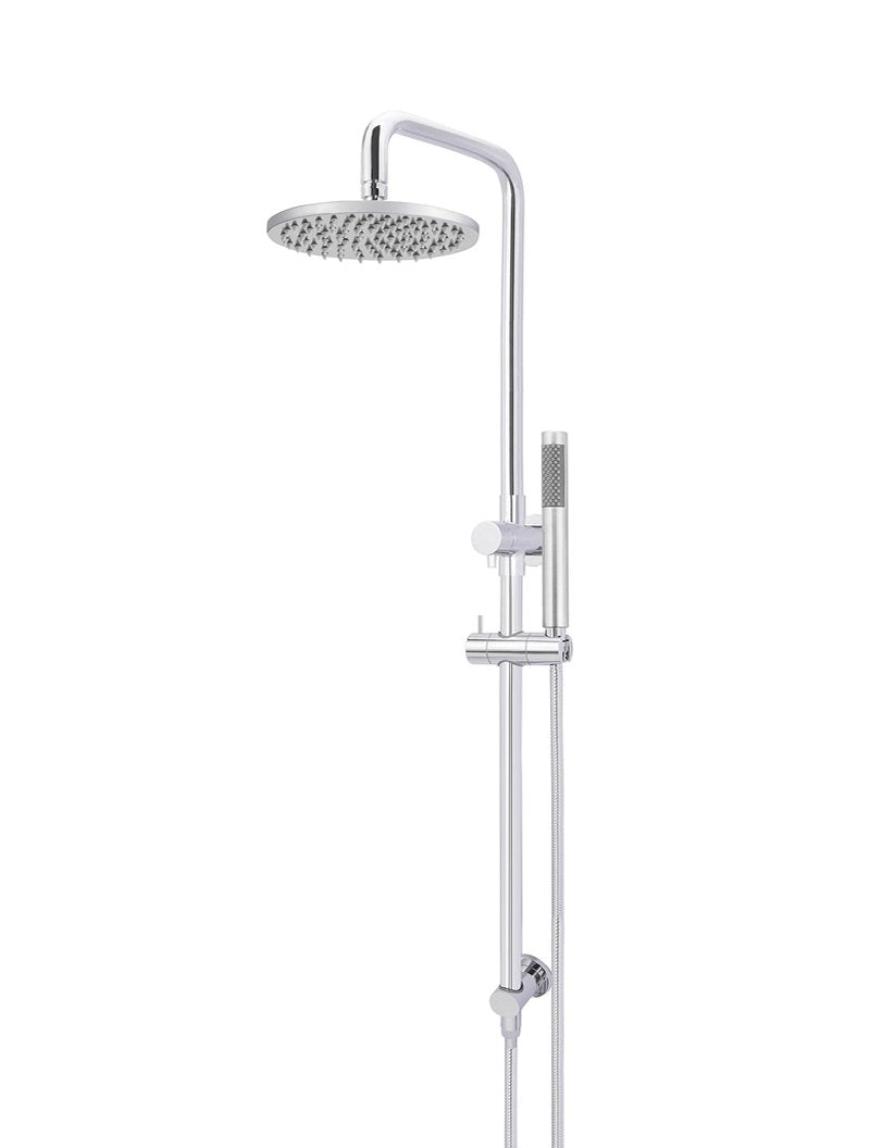 Meir Round Combination Shower Rail 200mm Rose + Single Function Hand Shower - Various Colour Finishes