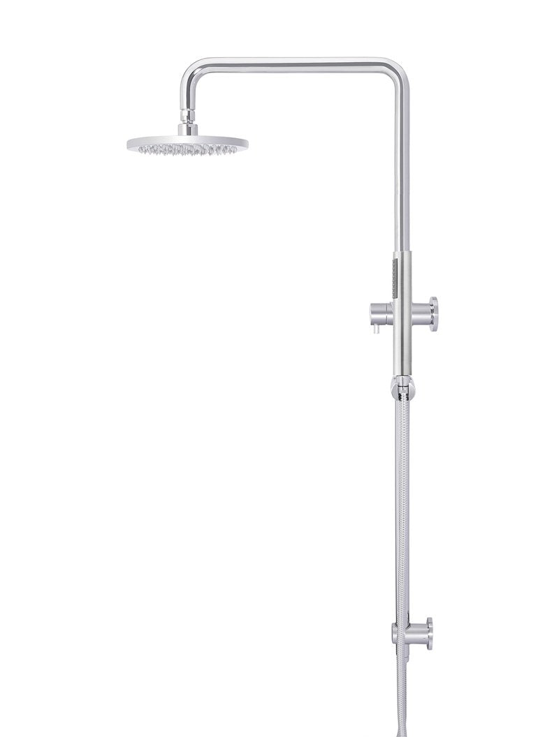 Meir Round Combination Shower Rail 200mm Rose + Single Function Hand Shower - Various Colour Finishes