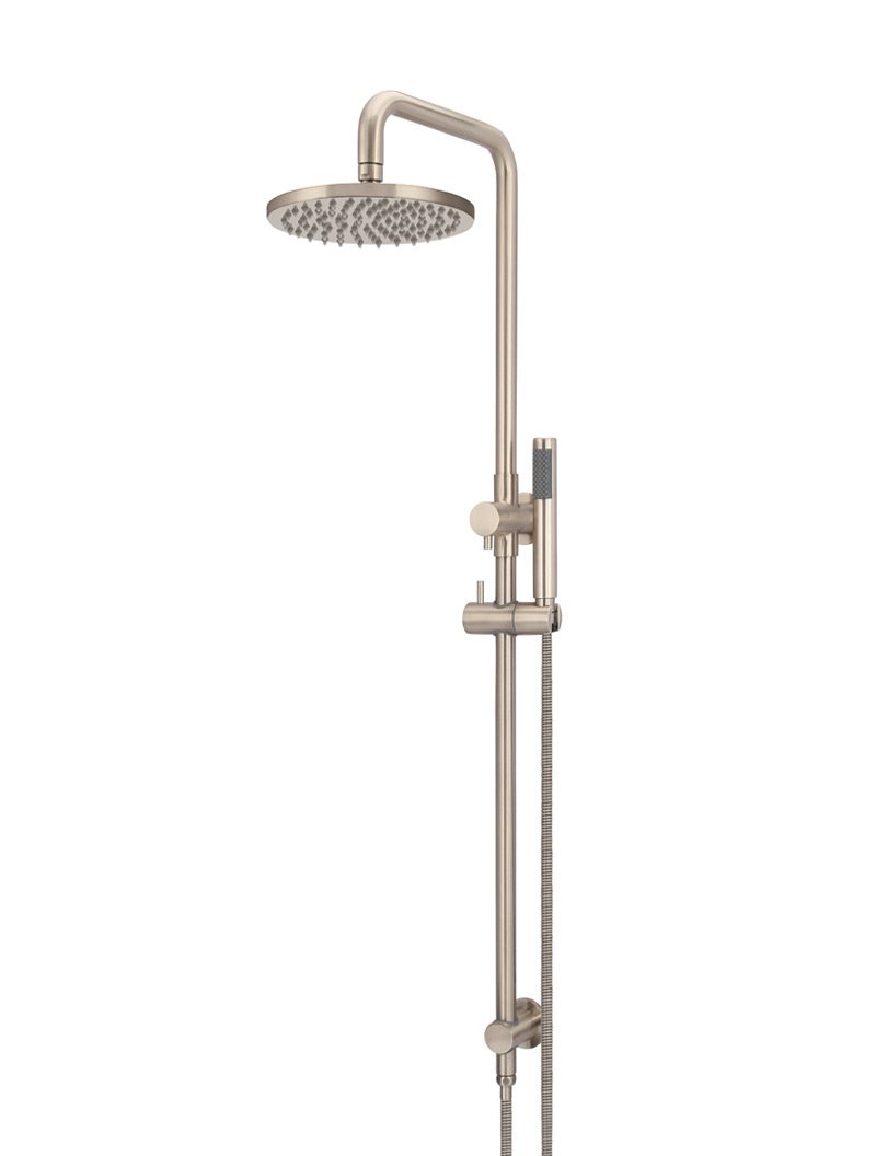 Meir Round Combination Shower Rail 300mm Rose + Single Function Hand Shower - Various Colour Finishes