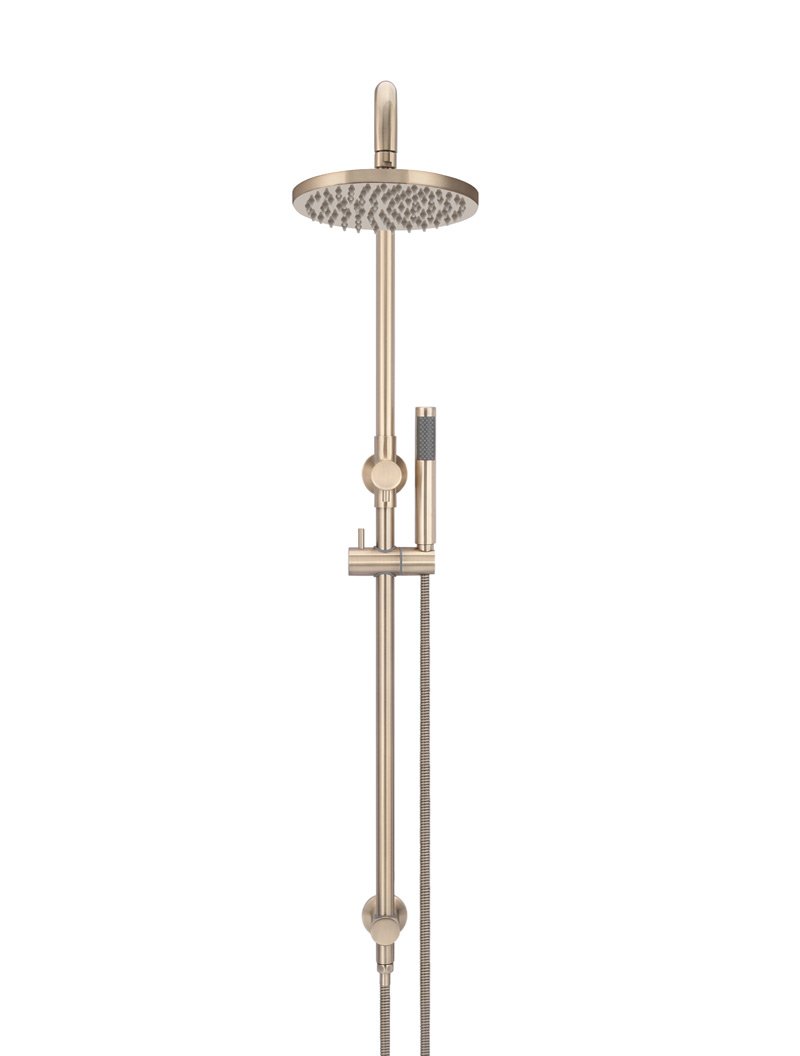 Meir Round Combination Shower Rail 200mm Rose + Single Function Hand Shower - Various Colour Finishes