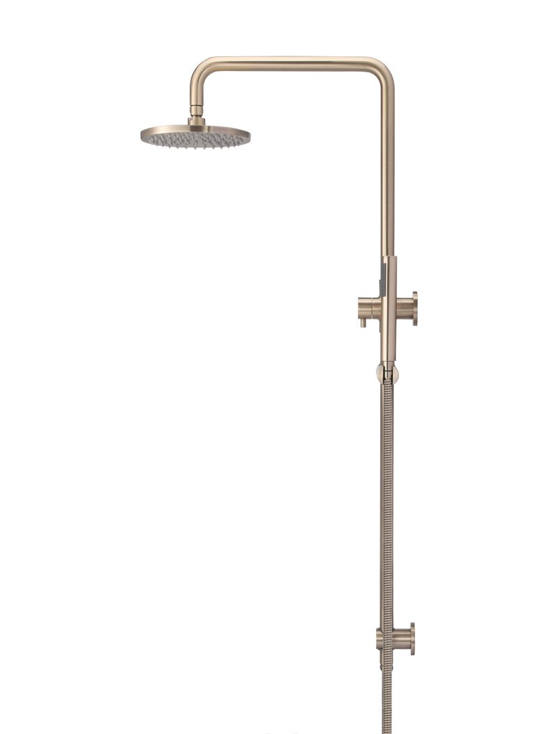 Meir Round Combination Shower Rail 300mm Rose + Single Function Hand Shower - Various Colour Finishes