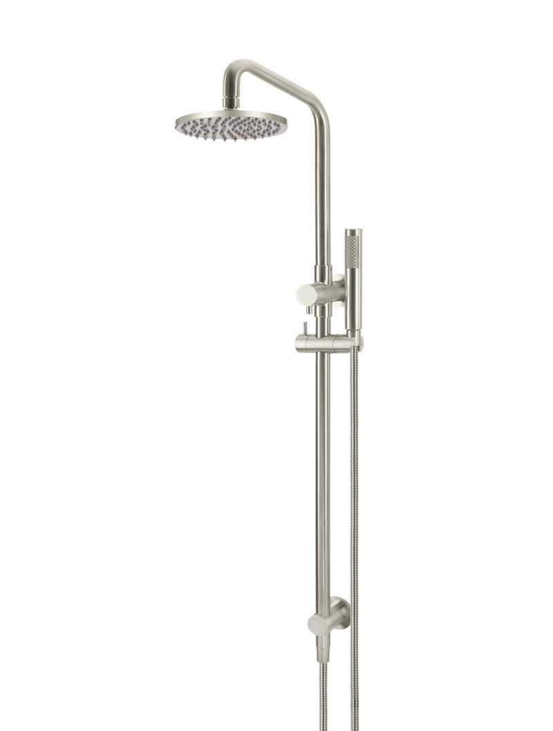 Meir Round Combination Shower Rail 200mm Rose + Single Function Hand Shower - Various Colour Finishes
