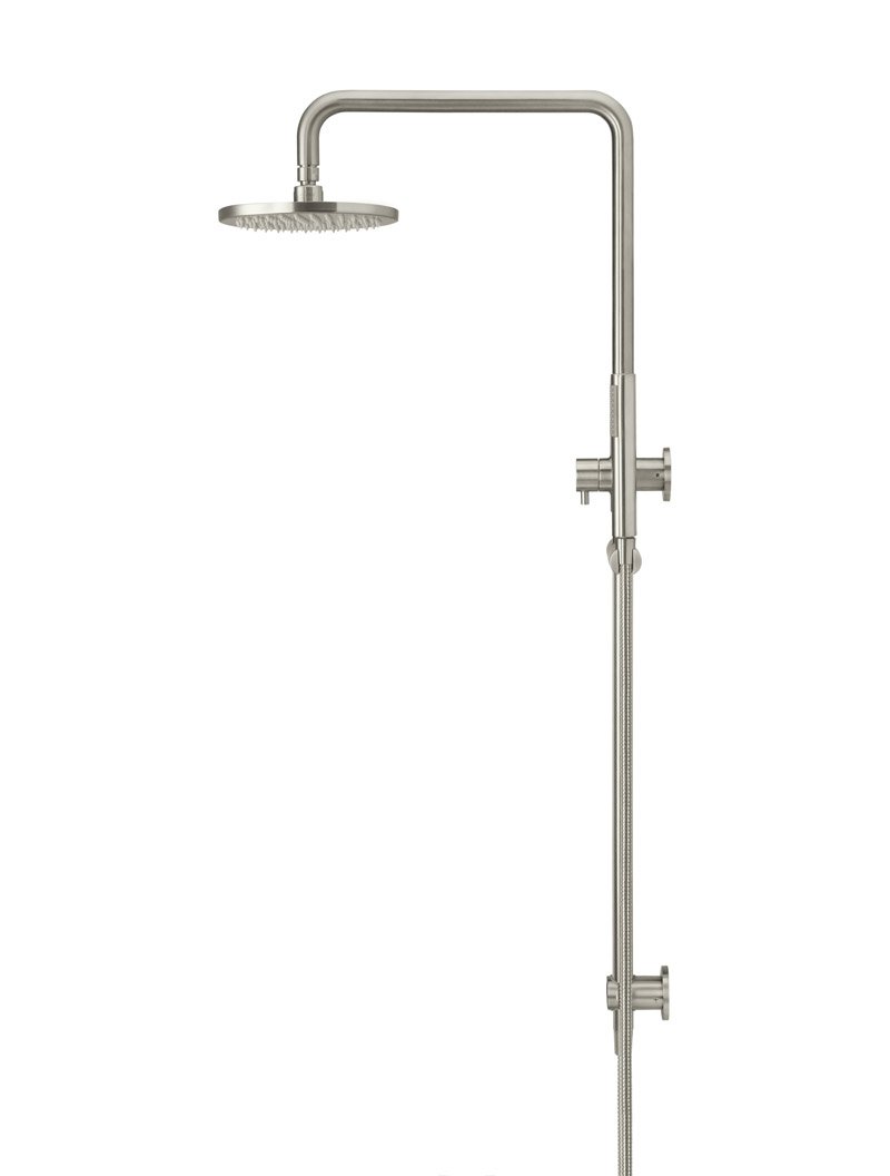 Meir Round Combination Shower Rail 200mm Rose + Single Function Hand Shower - Various Colour Finishes
