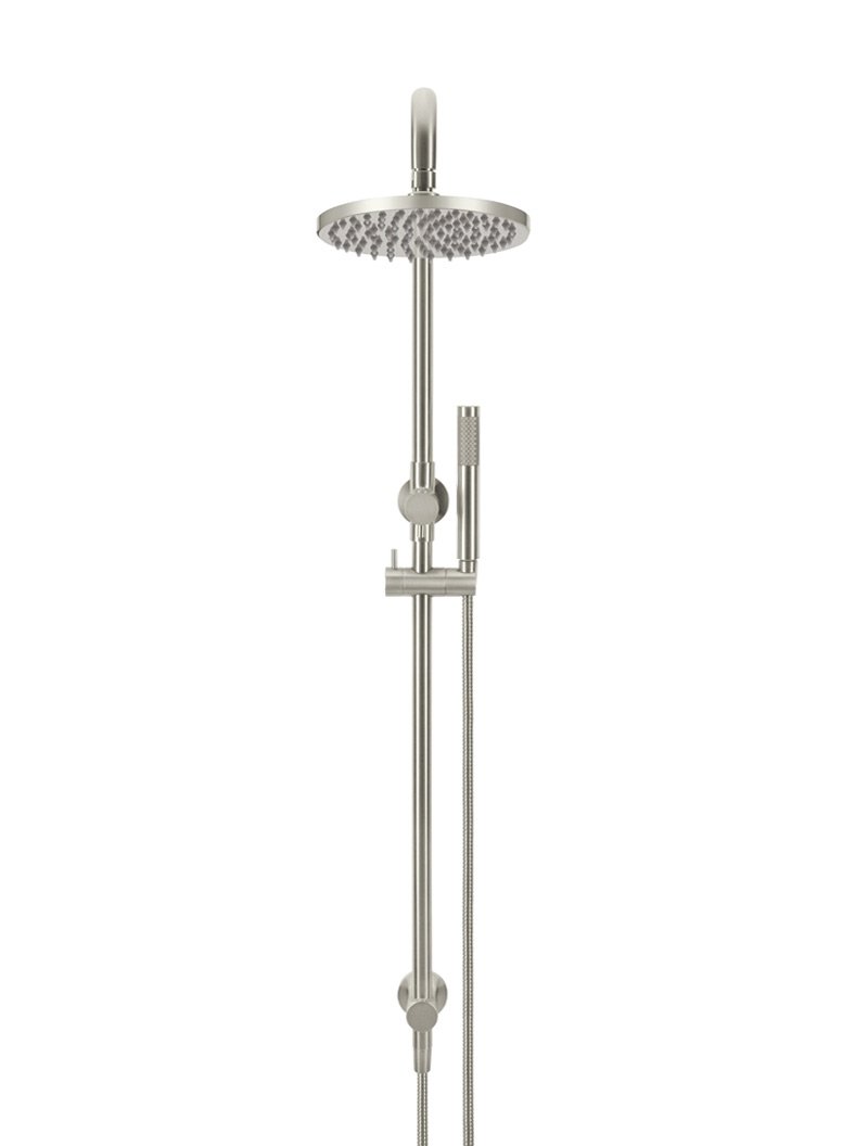 Meir Round Combination Shower Rail 200mm Rose + Single Function Hand Shower - Various Colour Finishes
