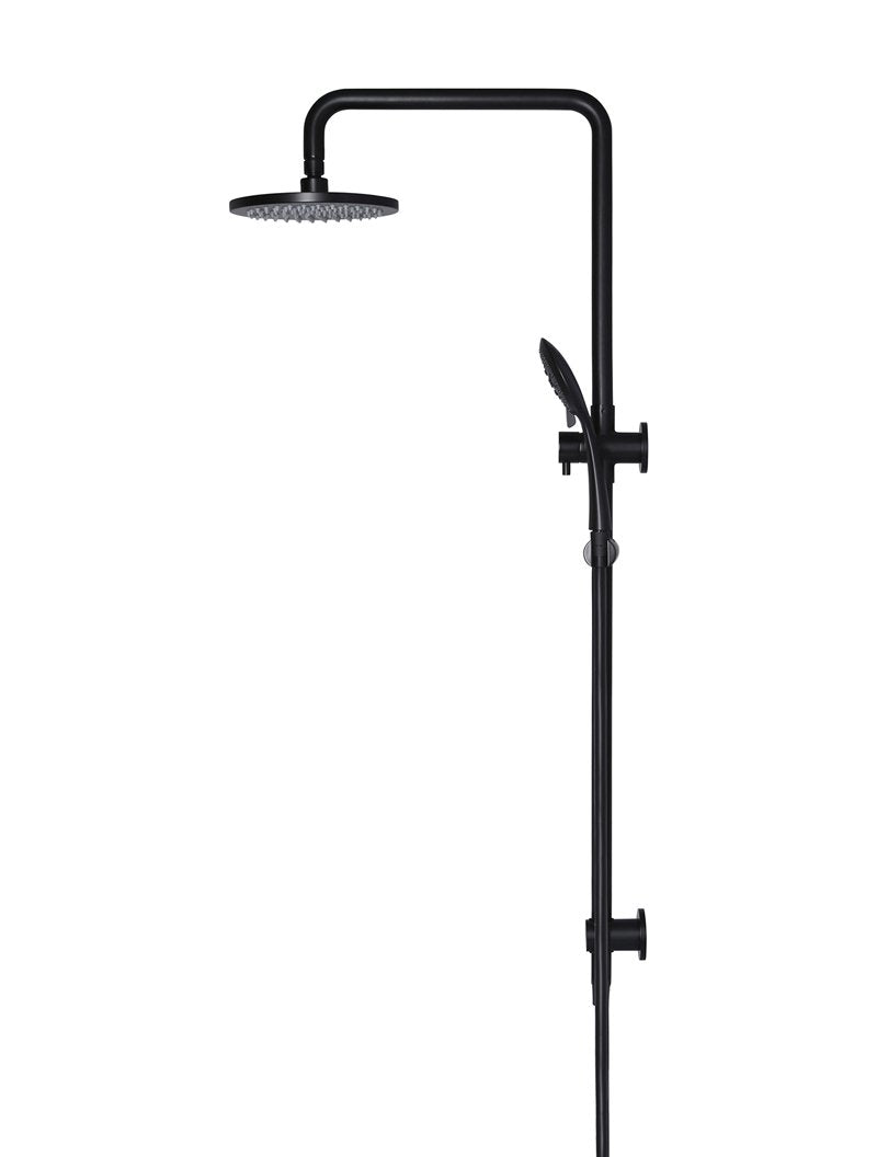 Meir Round Combination Shower Rail 200mm Rose + 3 Function Hand Shower - Various Colour Finishes