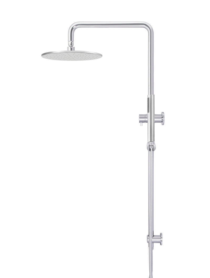 Meir Round Combination Shower Rail 300mm Rose + Single Function Hand Shower - Various Colour Finishes
