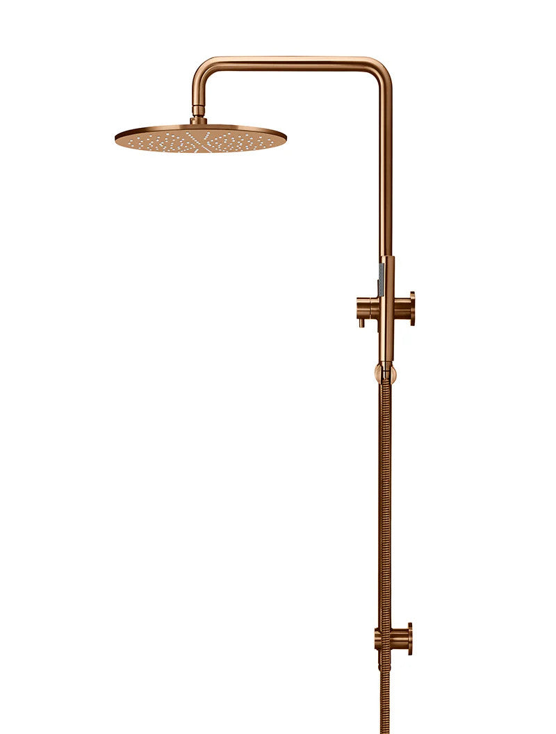 Meir Round Combination Shower Rail 300mm Rose + Single Function Hand Shower - Various Colour Finishes